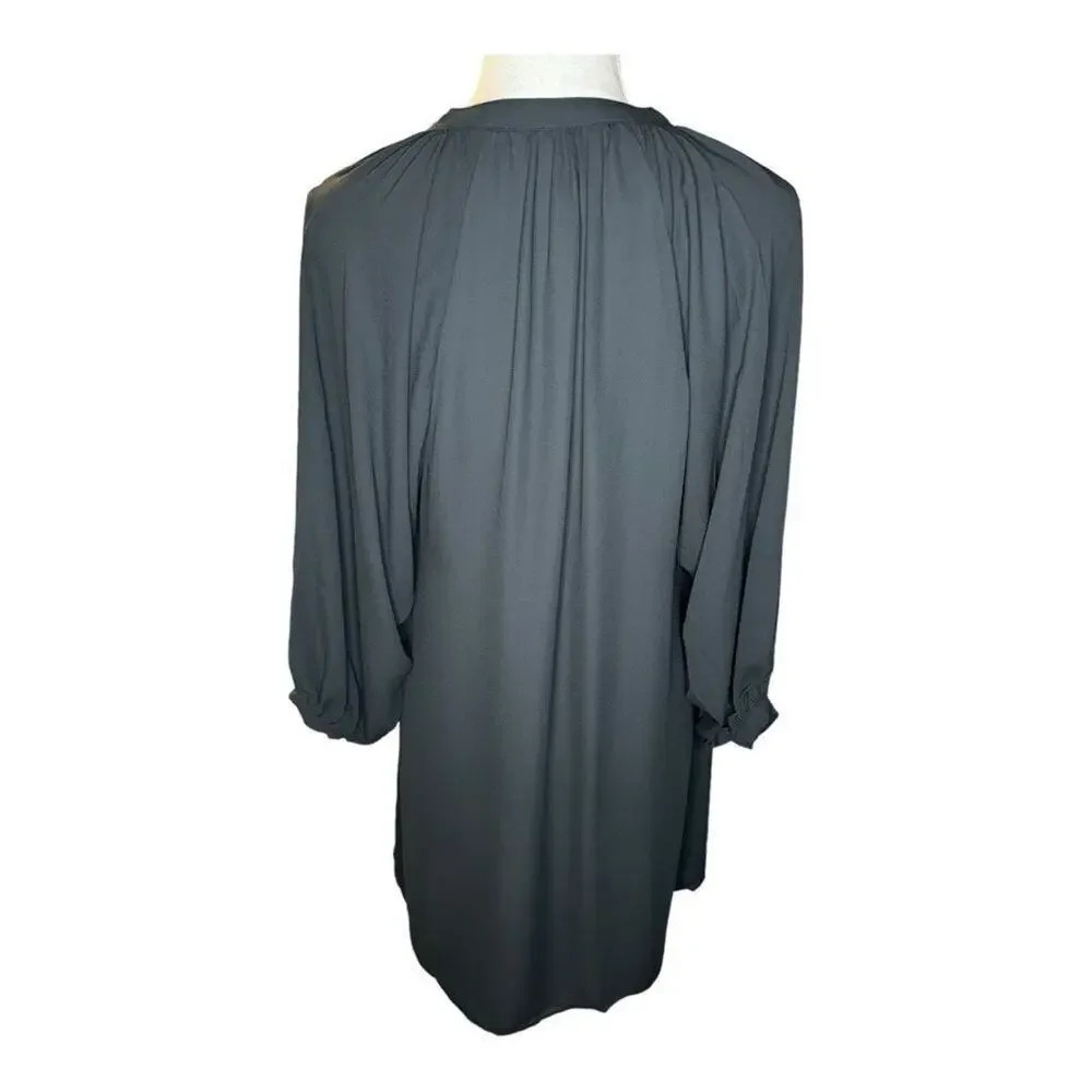 RACHEL Rachel Roy Women’s XS Black‎ 3/4 Sleeve Shirt Dress - Picture 4 of 8